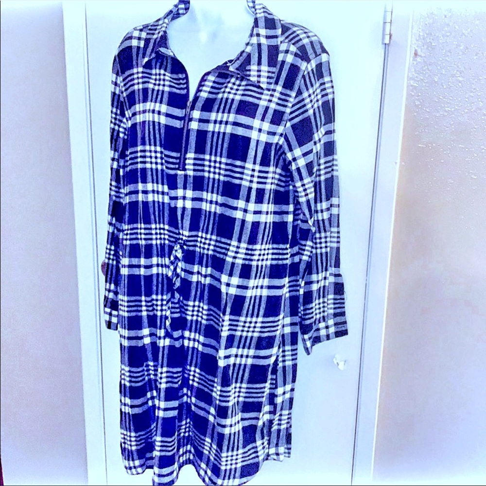 Derek heart Flannel cotton dress midi length 1x